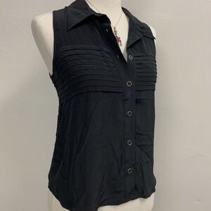 Yumi Kim 100% Silk Button Up Sleeveless Blouse